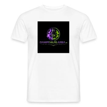 Dampfhilfe Area Neon Logo - Männer T-Shirt - Weiß - Vorne - AI Model Male 178 dark (178cm)