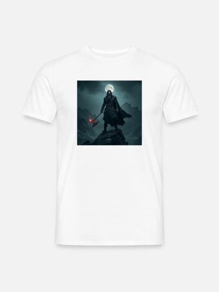 Krieger der Berge – Heidnische Axt und Mond - Männer T-Shirt - Weiß