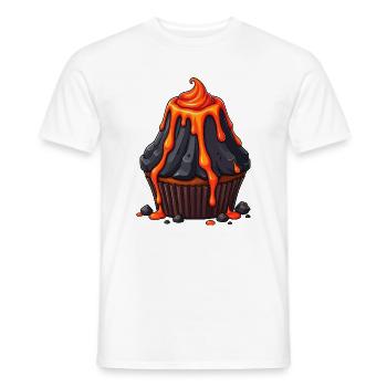 Volcanic Lava Cupcake - Men's T-Shirt - white - Front - AI Model Male 178 dark (178cm)