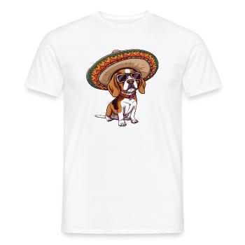 Beagle Hund Lustig Sombrero - Männer T-Shirt - Weiß - Vorne - AI Model Male 178 dark (178cm)