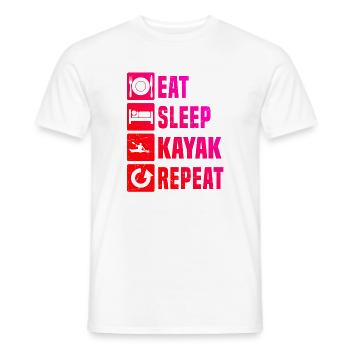 Gift idea for the kayak fan with whitewater kayak - Men's T-Shirt - white - Front - AI Model Male 178 dark (178cm)