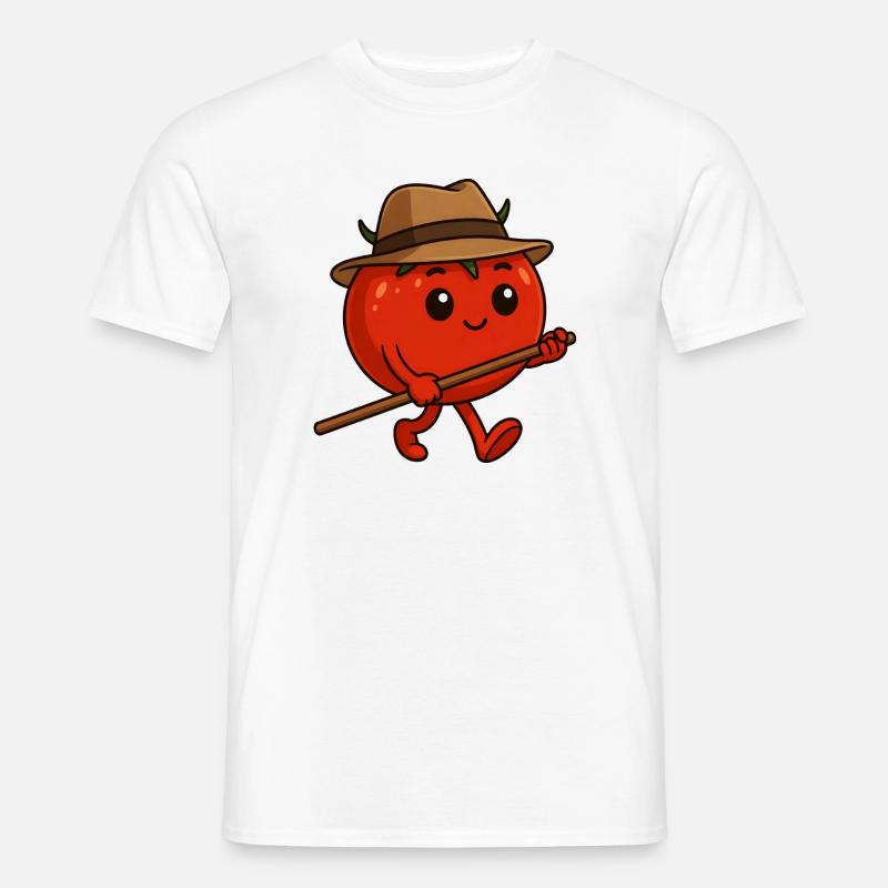 Tomate auf Wanderschaft - Männer T-Shirt - Weiß