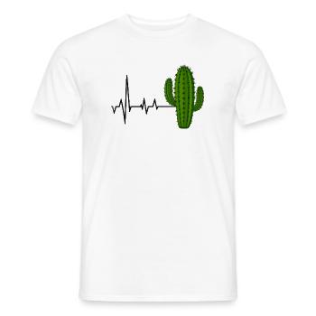 Heartbeat Cactus Design - Men's T-Shirt - white - Front - AI Model Male 178 dark (178cm)