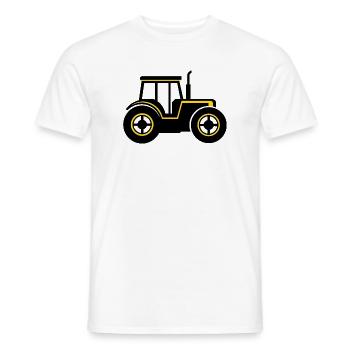 Sticker Tracteur Icône Noir et Jaune - T-shirt homme - blanc - Devant - AI Model Male 178 dark (178cm)