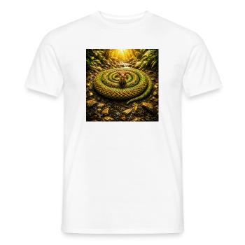 Sun-crowned cobra snake in the jungle - Men's T-Shirt - white - Front - AI Model Male 178 dark (178cm)