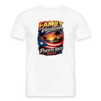 Vacances en famille à Porto Rico Coucher de soleil tropical 2026 - T-shirt homme - blanc - Devant - AI Model Male 178 dark (178cm)
