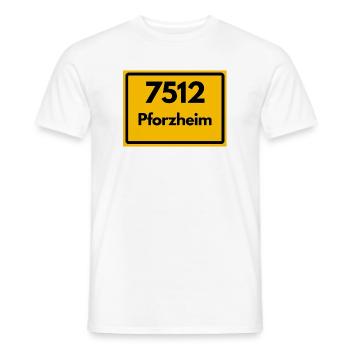 ALTE POSTLEITZAHL 7512 PLZ 75172 PFORZHEIM BAWÜ - Männer T-Shirt - Weiß - Vorne - AI Model Male 178 dark (178cm)