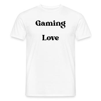 Gaming_Love - Men's T-Shirt - white - Front - AI Model Male 178 dark (178cm)