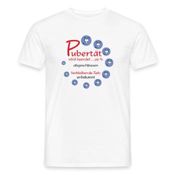 Pubertät beendet – 99% abgeschlossen - Männer T-Shirt - Weiß - Vorne - AI Model Male 178 dark (178cm)