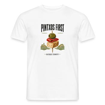 Pintxos First Basque Country Bilbao Travel Souveni - Men's T-Shirt - white - Front - AI Model Male 178 dark (178cm)