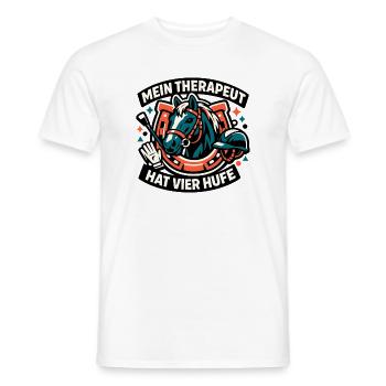 Mein Therapeut hat Vier Hufe - Männer T-Shirt - Weiß - Vorne - AI Model Male 178 dark (178cm)