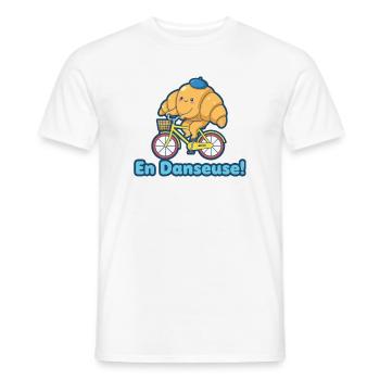 Croissant Mignon À Vélo En Danseuse - T-shirt homme - blanc - Devant - AI Model Male 178 dark (178cm)