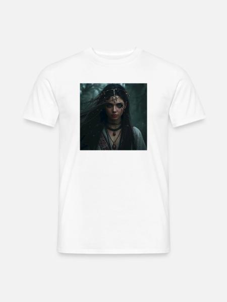 Schamanin aus den Tiefen des Waldes – Slawische Hexe - Männer T-Shirt - Weiß