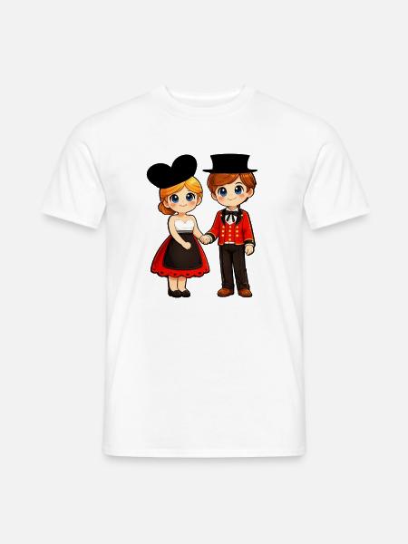 Elsässisches und elsässisches Elegantes Paar - Männer T-Shirt - Weiß