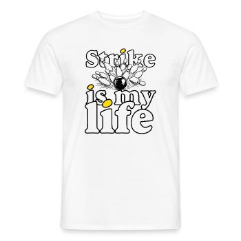 Bowling - Strike Life – Lifestyle - Men's T-Shirt - white - Front - AI Model Male 178 dark (178cm)