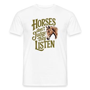Pferde hören zu - Männer T-Shirt - Weiß - Vorne - AI Model Male 178 dark (178cm)