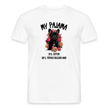 Funny French Bulldog Pajama - Men's T-Shirt - white - Front - AI Model Male 178 dark (178cm)