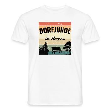 Dorfjunge im Herzen retro Vintage - Männer T-Shirt - Weiß - Vorne - AI Model Male 178 dark (178cm)