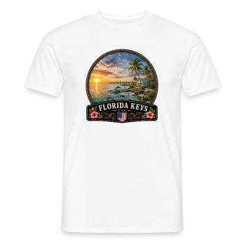 Florida Keys USA Vacation Atlantic Ocean - Men's T-Shirt - white - Front - AI Model Male 178 dark (178cm)