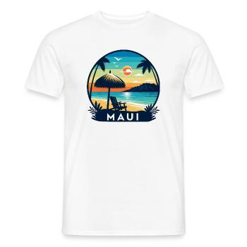 Maui Island Hawaii Vacation Haleakala Beach - Men's T-Shirt - white - Front - AI Model Male 178 dark (178cm)