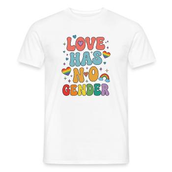 Pride Month LGBTQ - Love Has No Gender - Men's T-Shirt - white - Front - AI Model Male 178 dark (178cm)