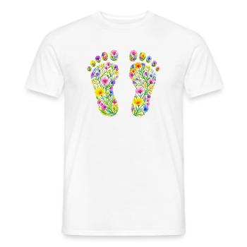 Baby Füße aus Blumen- personalisierbar - Männer T-Shirt - Weiß - Vorne - AI Model Male 178 dark (178cm)