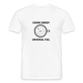 Conception de la coupelle universelle à carburant à énergie cosmique - T-shirt homme - blanc - Devant - AI Model Male 178 dark (178cm)