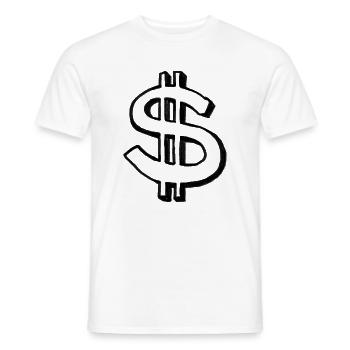 Signe dollar – Illustration - T-shirt homme - blanc - Devant - AI Model Male 178 dark (178cm)