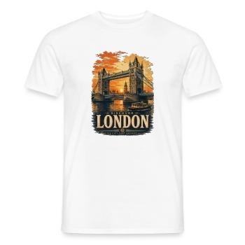 Affiche du coucher de soleil du pont de la Tour de Londres - T-shirt homme - blanc - Devant - AI Model Male 178 dark (178cm)