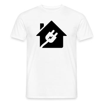 Electrician House Plug Logo - Men's T-Shirt - white - Front - AI Model Male 178 dark (178cm)