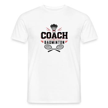 Coach badminton - T-shirt homme - blanc - Devant - AI Model Male 178 dark (178cm)