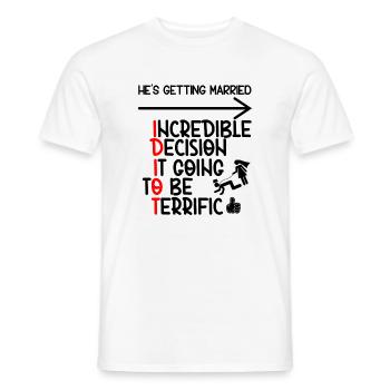 Idiot drôle de garçons d’honneur - T-shirt homme - blanc - Devant - AI Model Male 178 dark (178cm)