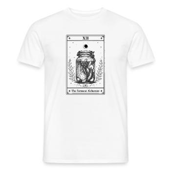 L’Alchimiste Ferment | Carte de tarot - T-shirt homme - blanc - Devant - AI Model Male 178 dark (178cm)