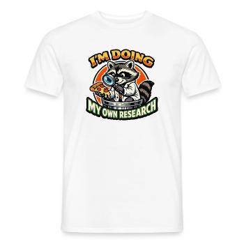 Eigene Forschung Waschbär Pizza - Männer T-Shirt - Weiß - Vorne - AI Model Male 178 dark (178cm)