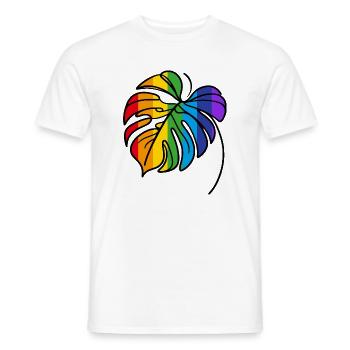 Monstera Regenbogen gefüllt - Männer T-Shirt - Weiß - Vorne - AI Model Male 178 dark (178cm)