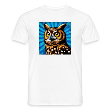Eule - Männer T-Shirt - Weiß - Vorne - AI Model Male 178 dark (178cm)