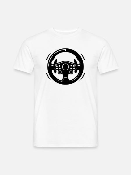 Steering Wheel Car Icon - Men's T-Shirt - white