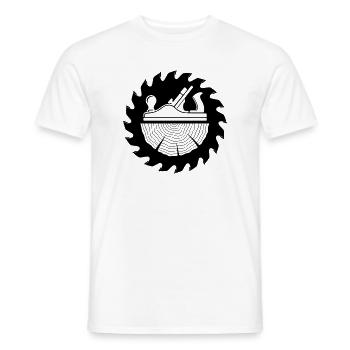 Carpenter Planer Saw Blade Motif - Men's T-Shirt - white - Front - AI Model Male 178 dark (178cm)