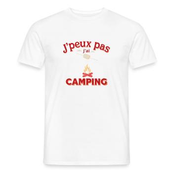 J'peux pas j'ai camping - T-shirt homme - blanc - Devant - AI Model Male 178 dark (178cm)