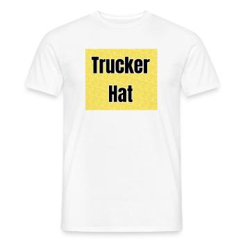 Trucker Hat Textdruck Gelb - Männer T-Shirt - Weiß - Vorne - AI Model Male 178 dark (178cm)