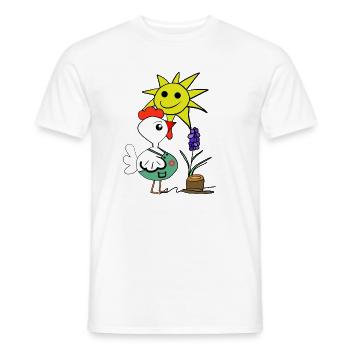 Gardener Chicken Hobby Gardener Gardening - Men's T-Shirt - white - Front - AI Model Male 178 dark (178cm)