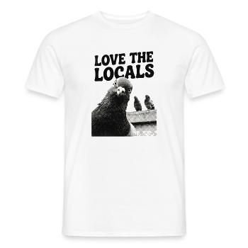 Love The Locals Pigeon Bird Lover Retro Graphic - Männer T-Shirt - Weiß - Vorne - AI Model Male 178 dark (178cm)