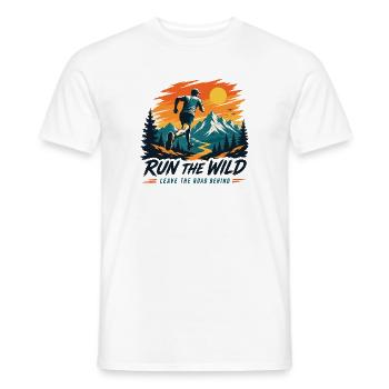 Run The Wild Trail Running Shirt - Men's T-Shirt - white - Front - AI Model Male 178 dark (178cm)