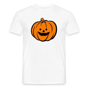 Grusel Kürbis Halloween Motiv - Männer T-Shirt - Weiß - Vorne - AI Model Male 178 dark (178cm)