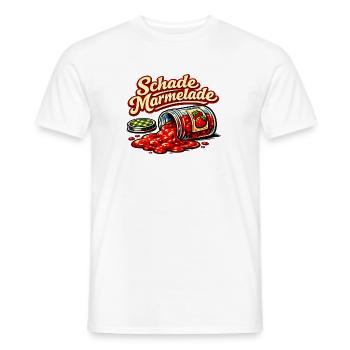 Schade Marmelade german saying Spilled Jam Humor - Men's T-Shirt - white - Front - AI Model Male 178 dark (178cm)