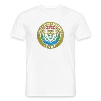 45th birthday Wild, free & untamed since 07/1981 - Men's T-Shirt - white - Front - AI Model Male 178 dark (178cm)