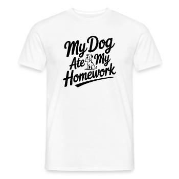 Mein Hund hat meine Hausaufgaben gefressen - Männer T-Shirt - Weiß - Vorne - AI Model Male 178 dark (178cm)