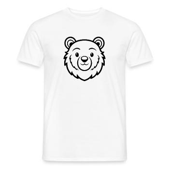 Bear face - Men's T-Shirt - white - Front - AI Model Male 178 dark (178cm)