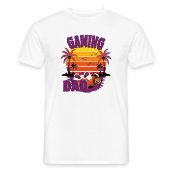 The Gaming DAD - Gamer Papa - Men's T-Shirt - white - Front - AI Model Male 178 dark (178cm)