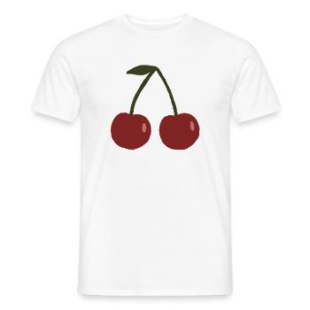 Twin Cherry Sketch Tee - Men's T-Shirt - white - Front - AI Model Male 178 dark (178cm)